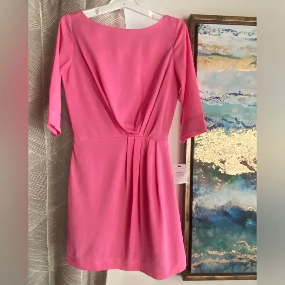 Literature Noir  Mini Dress Womens Size XS Pink Chic Cocktail with Open Back New